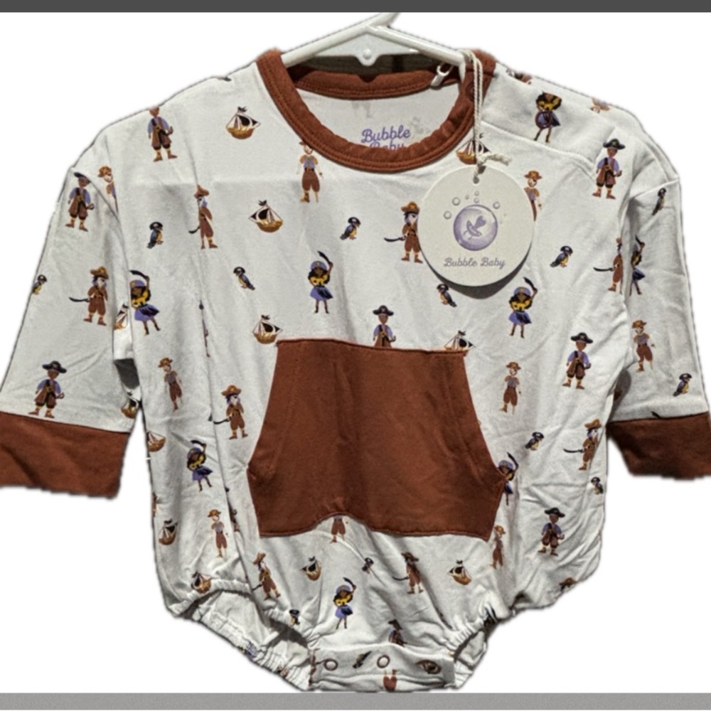 Cowboy Print One Piece - White and Brown